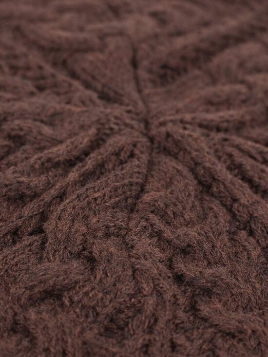 Women\'s Crochet Knitted Style Beanie Slouchy Hat Brown main image 5